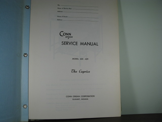 400-409 Conn Caprice Service Manual