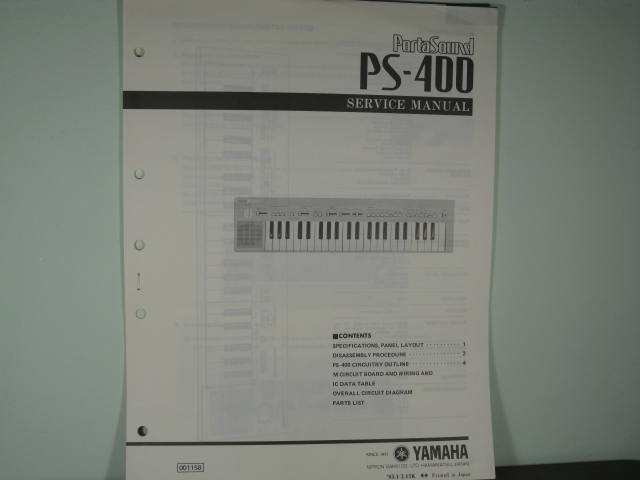 PS-400 Portasound Service Manual