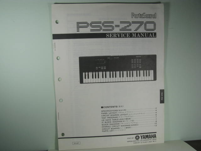 PSS-270 PortaSound Service Manual