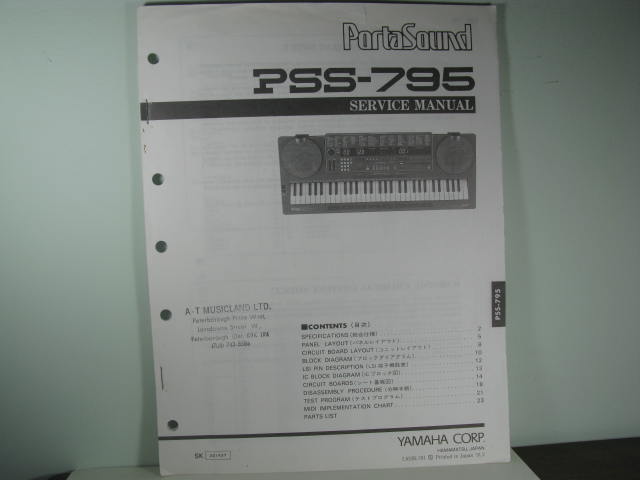 PSS-795 PortaSound Service Manual