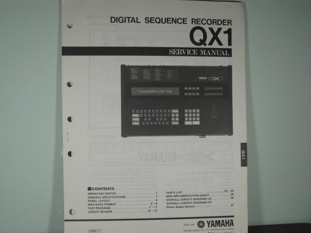 QX1 Digital Sequence Recorder Service Manual