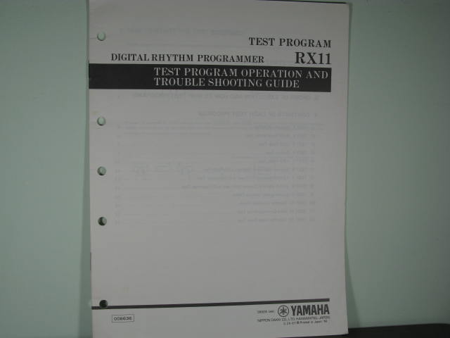 RX11 Digital Rhythm Programmer Service Manual