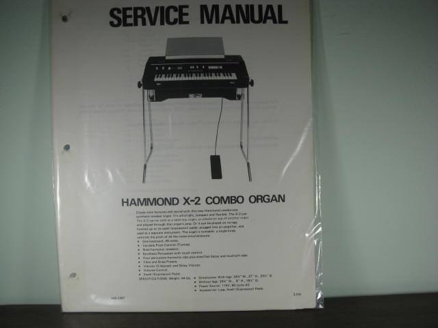 X-2 Combo Organ--HO - 1297 Service Manual