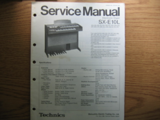 Technics SX-E10L Electronic Organ Technics SX-E10L Electronic Organ