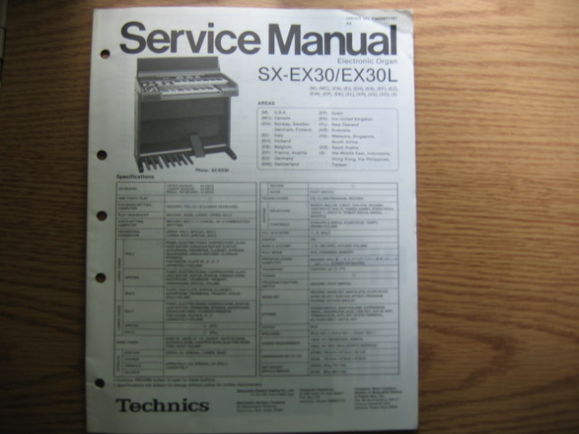 Technics SX-EX30/EX30L Electronic Organ