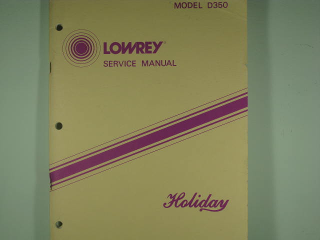 D350 Holiday Service Manual D350 Holiday Service Manual