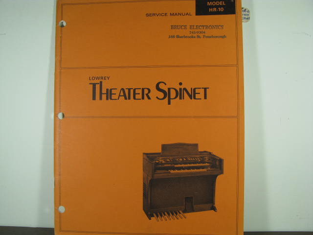 HR-10 Theatre Spinet Service Manual - Click Image to Close