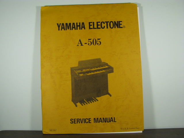 A-505 Electone Service Manual - Click Image to Close