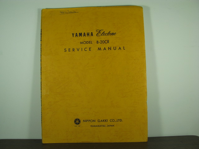 B-20CR Electone Service Manual - Click Image to Close