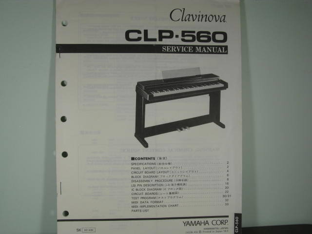 CLP-560 Clavinova Service Manual