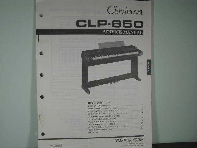 CLP-650 Clavinova Service Manual