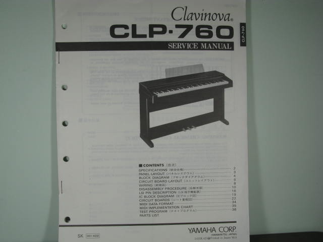 CLP-760 Clavinova Service Manual