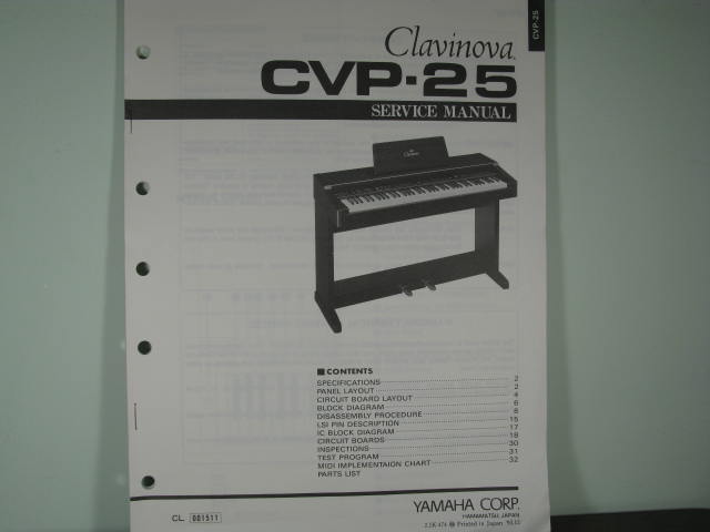 CVP-25 Clavinova Service Manual