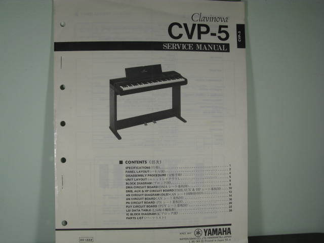 CVP-5 Clavinova Service Manual - Click Image to Close