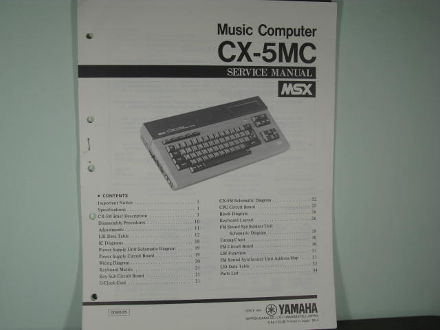 CX-5MC Music Computer Service Manual