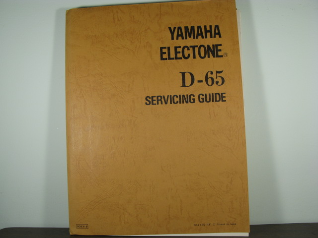D-65 Electone Servicing Guide D-65 Electone Servicing Guide