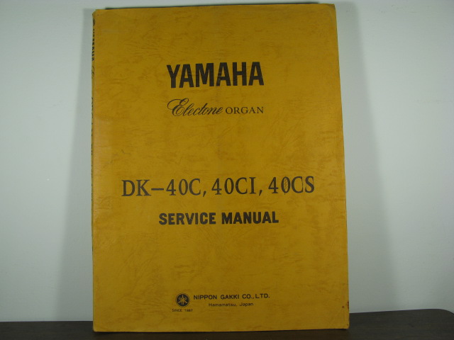 DK-40C,40CI,40CS Electone Service Manual - Click Image to Close
