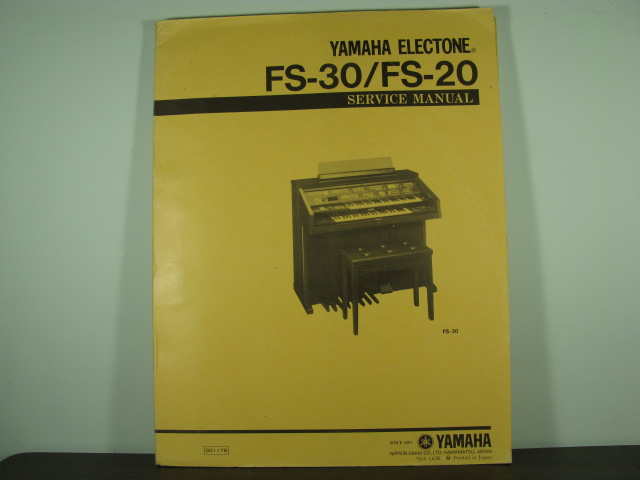 FS-30/FS-20 Electone Service Manual FS-30/FS-20 Electone Service Manual