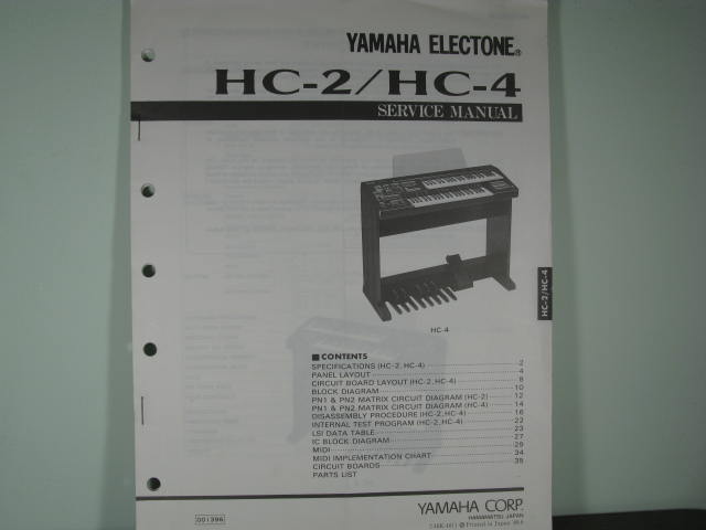 HC-2/HC-4 Electone Service Manual HC-2/HC-4 Electone Service Manual