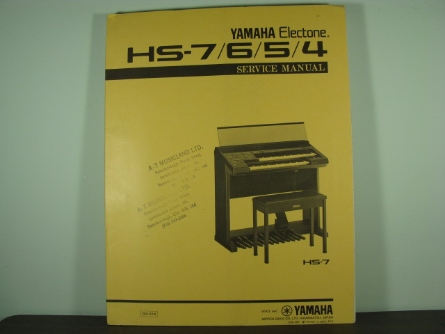 HS-7/6/5/4/ Electone Service Manual HS-7/6/5/4/ Electone Service Manual
