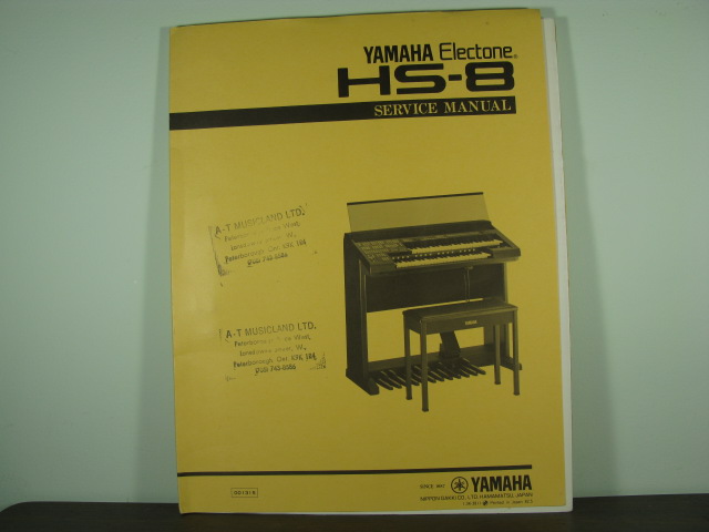 HS-8 Electone Service Manual