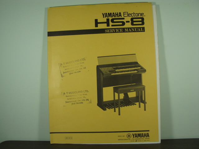 HS-8 Electone Service Manual HS-8 Electone Service Manual