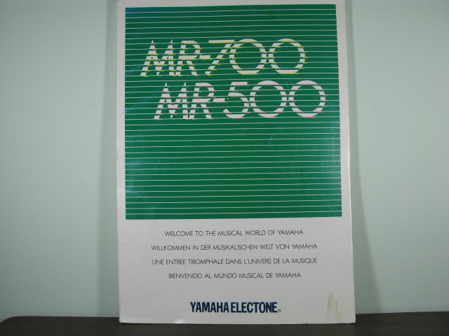 Electone-MR700-MR500 Owner's Manual Electone-MR700-MR500 Owner's Manual