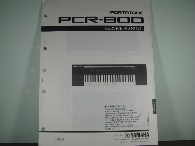 PCR-800 Portatone Service Manual PCR-800 Portatone Service Manual