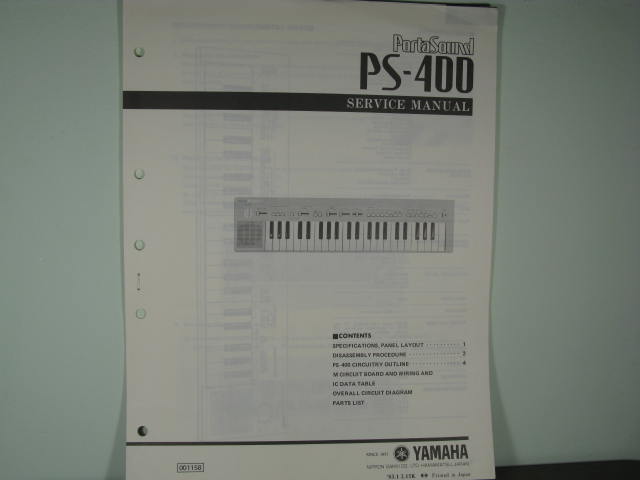 PS-400 Portasound Service Manual PS-400 Portasound Service Manual