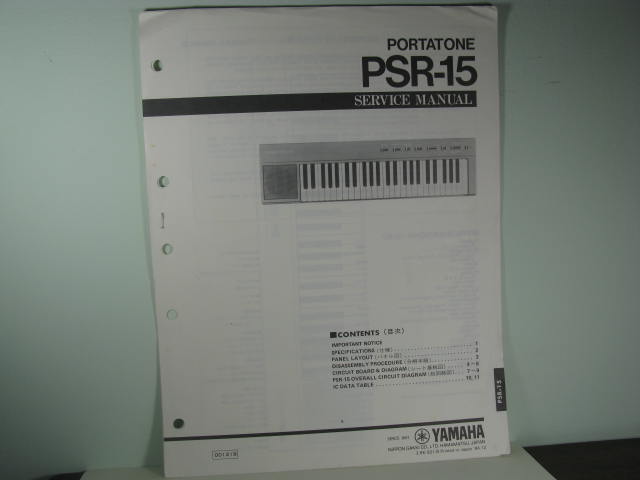 PSR-15 Portatone Service Manual - Click Image to Close