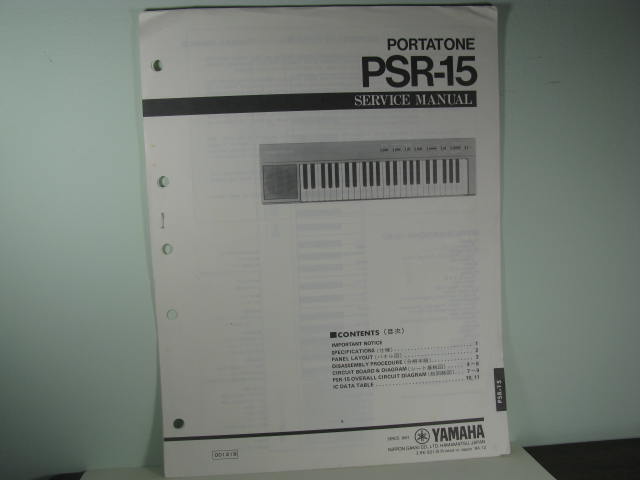 PSR-15 Portatone Service Manual PSR-15 Portatone Service Manual