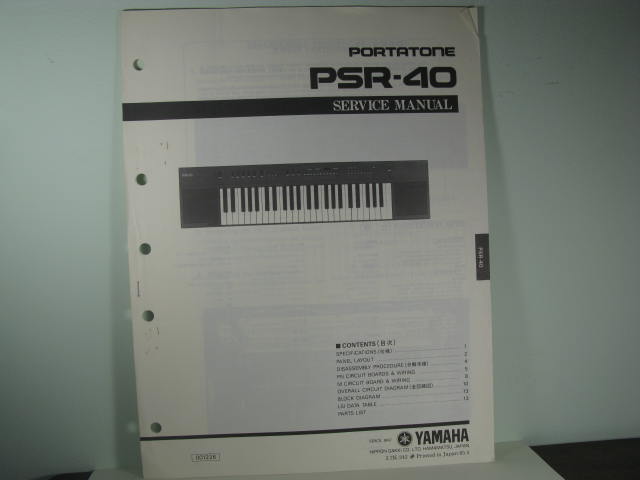 PSR-40 Portatone Service Manual