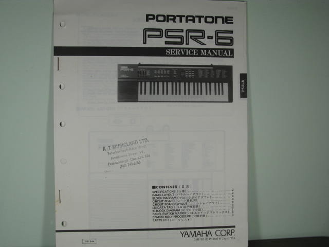 PSR-6 Portatone Service Manual