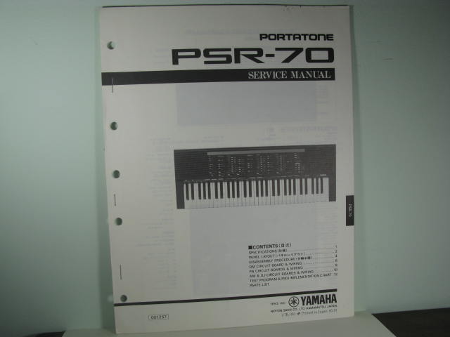 PSR-70 Portatone Service Manual