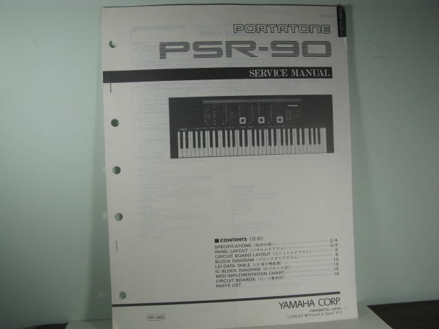 PSR-90 Portatone Service Manual PSR-90 Portatone Service Manual