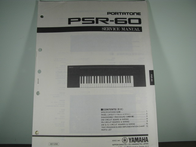 PSR-60 Portatone Service Manual PSR-60 Portatone Service Manual