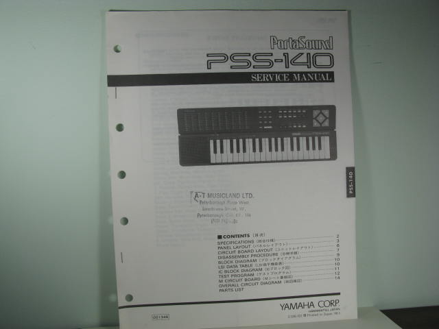 PSS-140 Portasound Service Manual