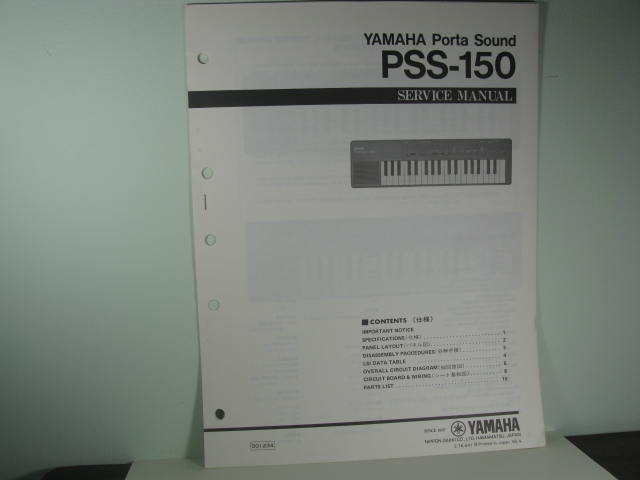 PSS-150 Portasound Service Manual - Click Image to Close