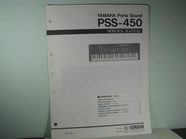 PSS-450 PortaSound Service Manual PSS-450 PortaSound Service Manual