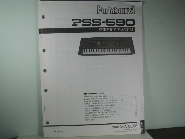 PSS-590-PortaSound Service Manual PSS-590-PortaSound Service Manual
