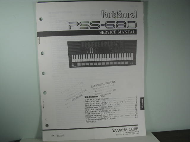 PSS-680-PortaSound Service Manual PSS-680-PortaSound Service Manual