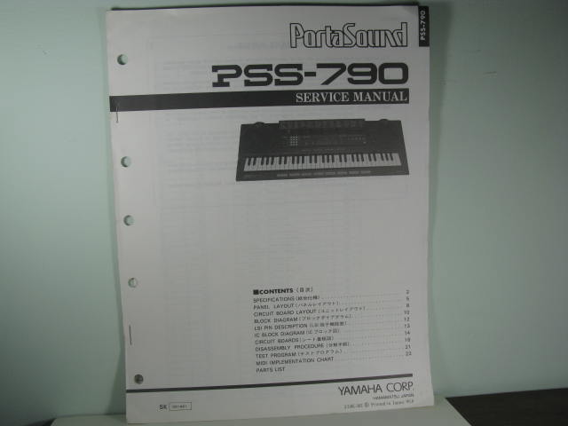 PSS-790-PortaSound Service Manual PSS-790-PortaSound Service Manual