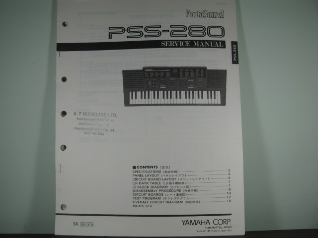 PSS-280 Portasound Service Manual PSS-280 Portasound Service Manual