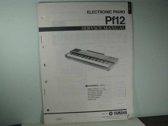 Pf12 - Electronic Piano- Service Manual Pf12 - Electronic Piano- Service Manual