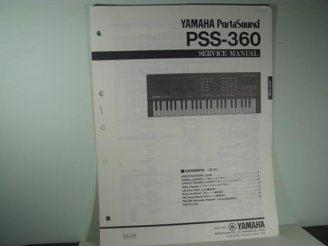 PSS-360 PortaSound Service Manual PSS-360 PortaSound Service Manual