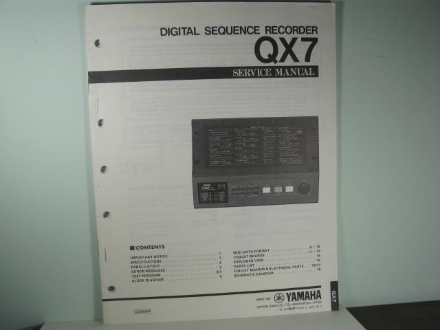 QX7-Digital Sequence Recorder- Service Manual QX7-Digital Sequence Recorder- Service Manual