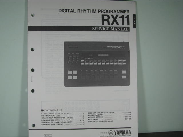 RX15 Digital Rhythm Programmer Service Manual